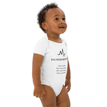 Load image into Gallery viewer, Organic cotton baby bodysuit with narration about parents